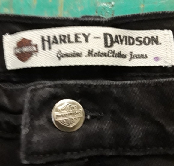 Women's Black Harley Davidson Jeans, Straight Leg Sz 16 - Picture 8 of 10